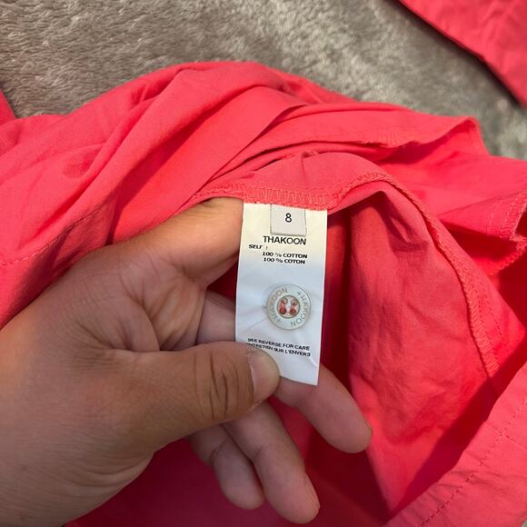 Thakoon Addition Sz 8 Pink Wrap Dress Long‎ Sleeve Botton Front Women's - Picture 7 of 7